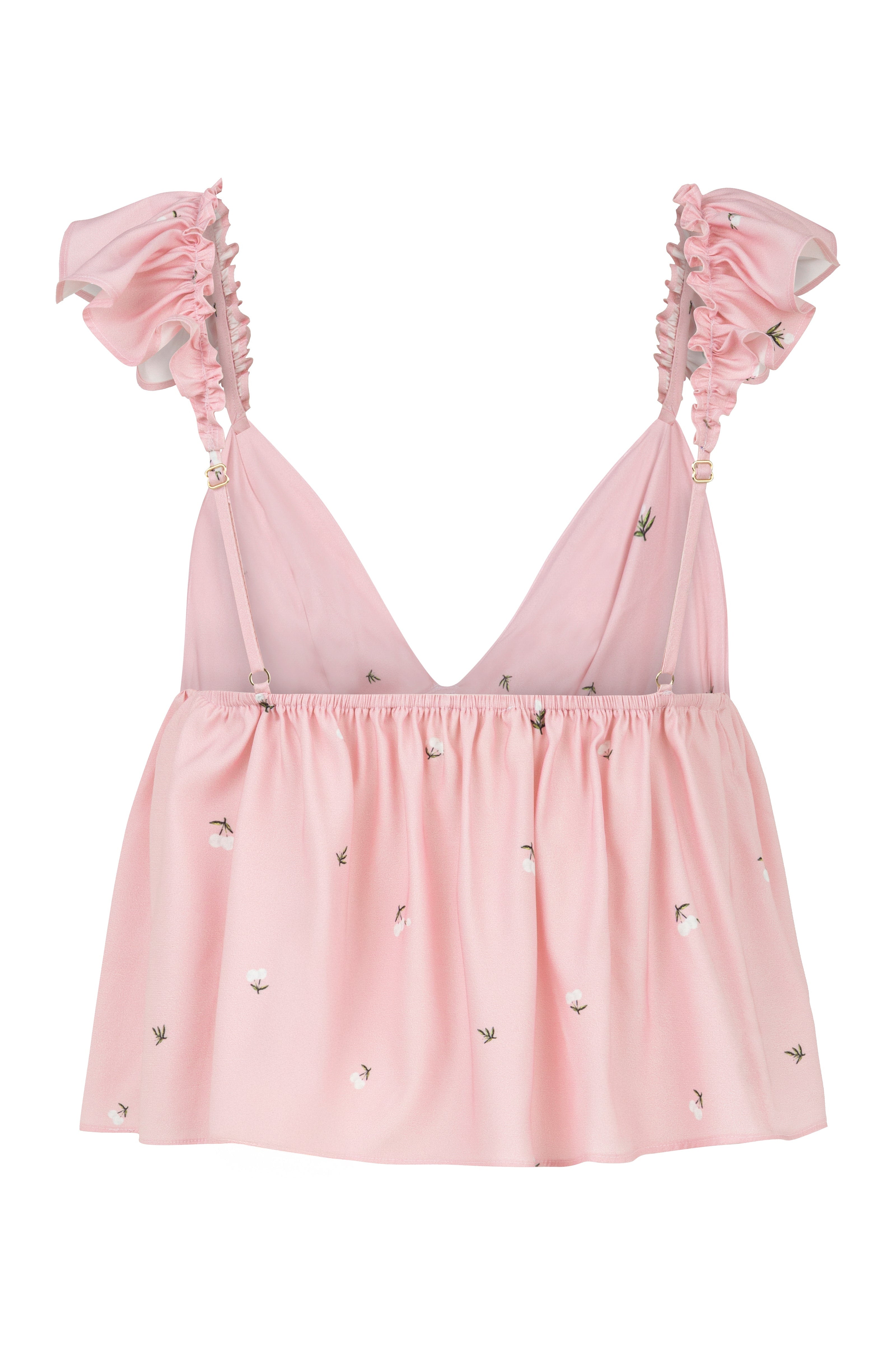 LUNA SATEN TOP - DESENLİ PEMBE