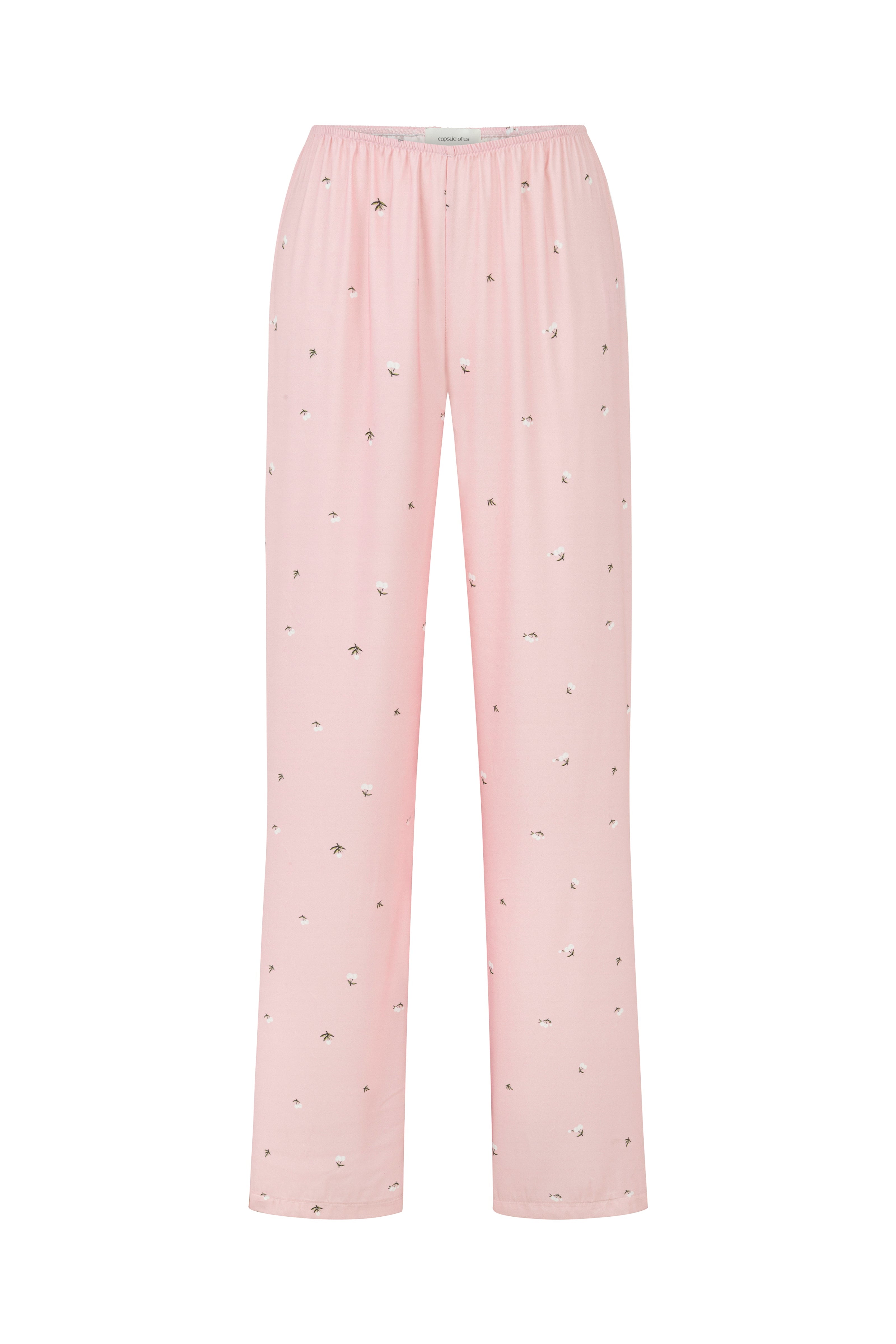 LUNA SATEN TAKIM - DESENLİ PEMBE (TOP, PANTOLON, ŞORT)