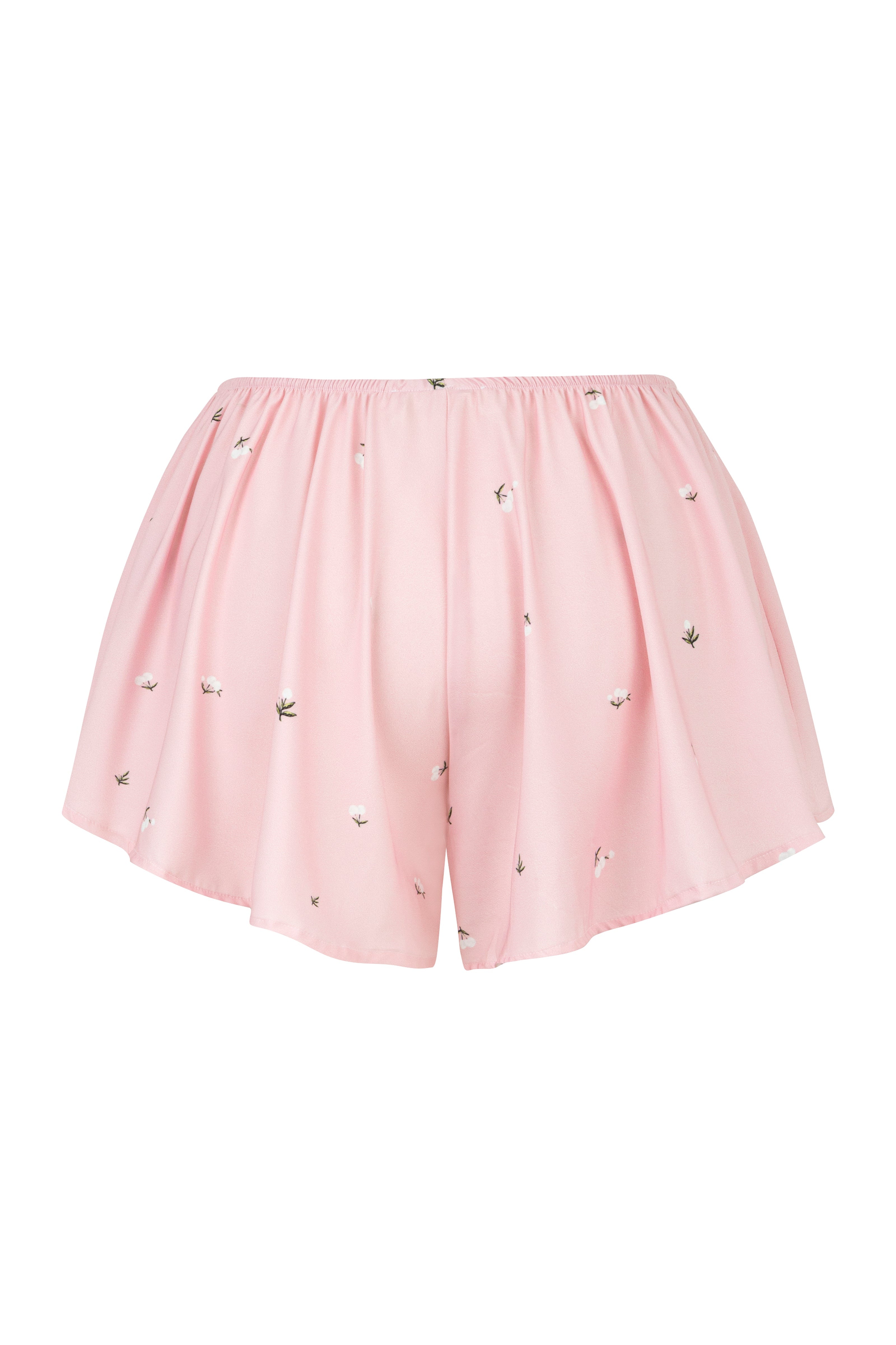 LUNA SATEN TAKIM - DESENLİ PEMBE (TOP, ŞORT)