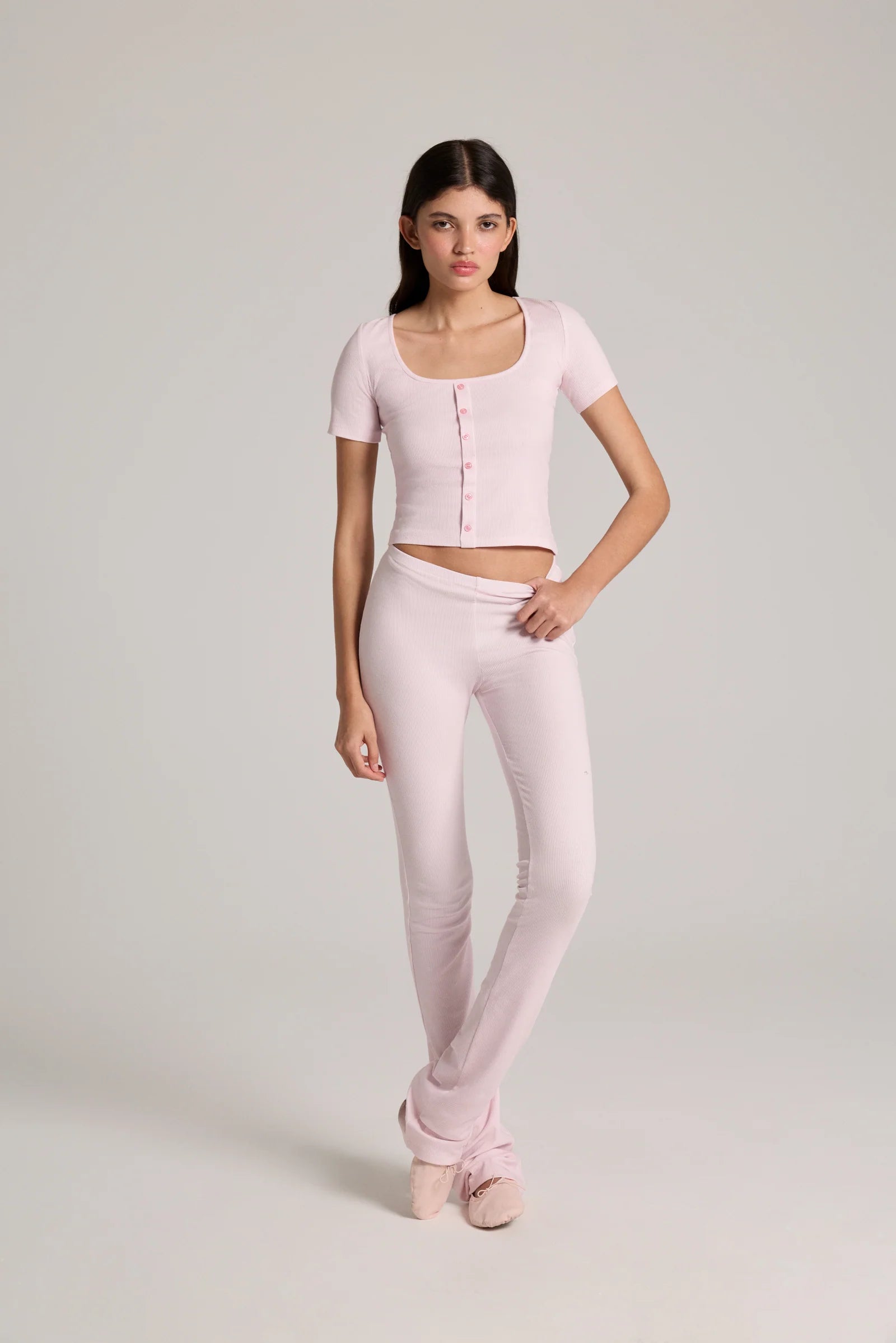 LYRA RİBANA TAKIM - PEMBE (LYRA RİBANA TOP, LYRA RİBANA PANTOLON)