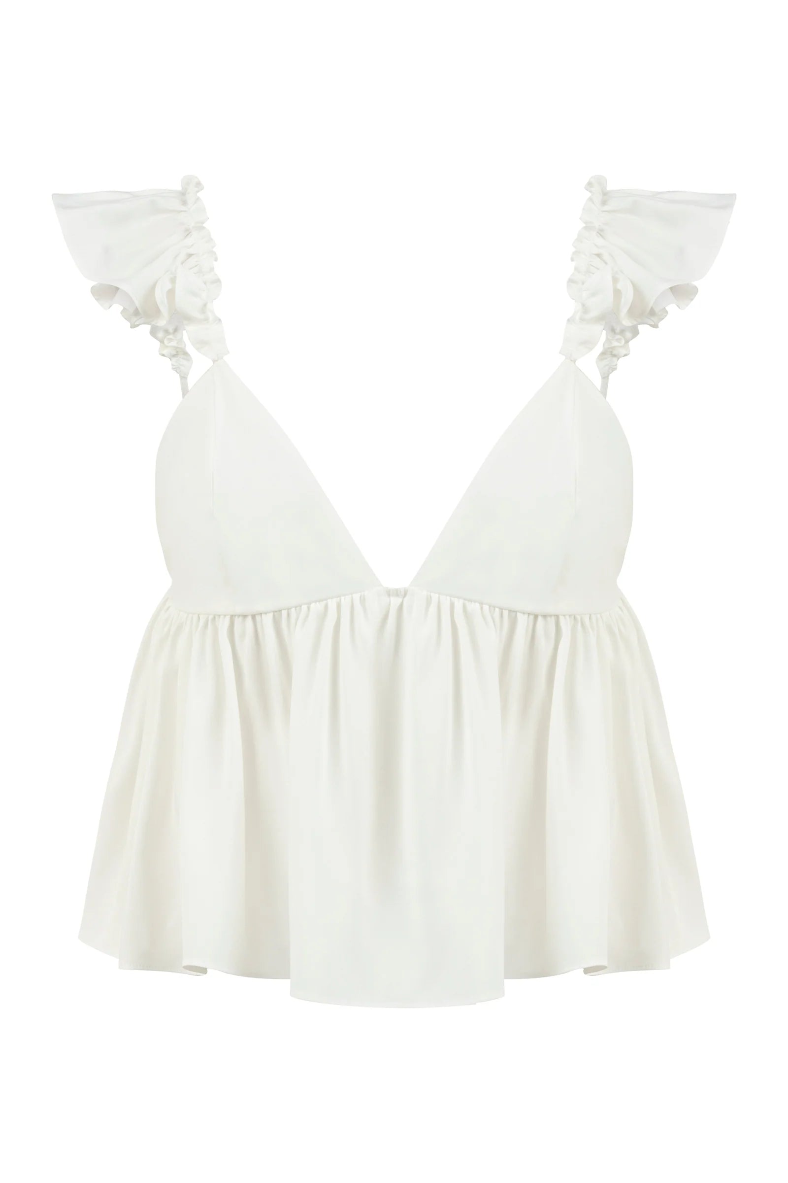 LUNA SATEN TAKIM - EKRU (LUNA SATEN TOP, LUNA SATEN PANTOLON, LUNA SATEN ŞORT)